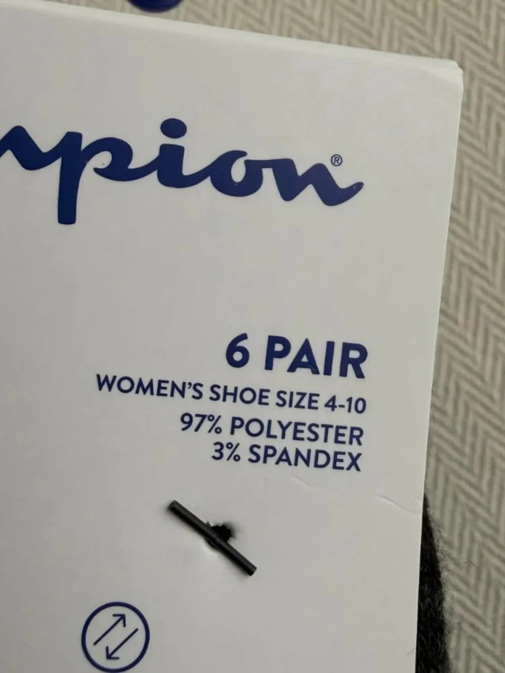 Champion Women's Performance Cushion Quarter Socks 6-Pack Size 4-10 Black NWT